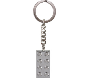 LEGO Chrome Silver 2x4 Key Chain (851406)