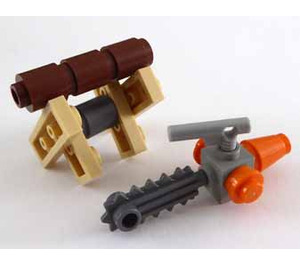 LEGO City Advent Calendar Set 7687-1 Subset Day 22 - Chainsaw, Sawhorse, and Log