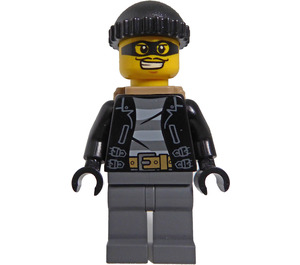 LEGO City Bandit, Masker, Zwart knit Hoed, Rugzak Minifiguur