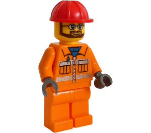 LEGO City Bearded Bauarbeiter Minifigur