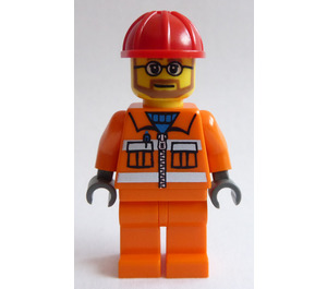 LEGO City Bearded Konstruktion Worker Minifigur