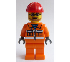 LEGO City Bearded Bygningsarbejder Minifigur