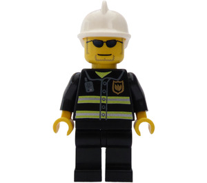 LEGO City Feuer mit Weiß Feuer Helm, Reflecting Streifen und Schwarz Sunglasses Minifigur