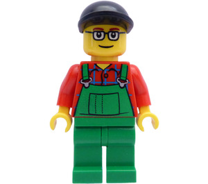 LEGO City Harbor Farmer avec Overall, Noir Casquette et Glasses Figurine