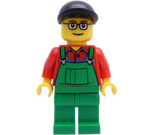 LEGO City Harbor Farmer with Overall, Black Cap and Glasses Minifigure