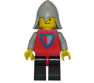 LEGO Classic Schloss Ritter, Rot & Grau Schild auf Torso, Schwarz Beine mit Rot Hüften, Licht Grau Neck-Protector Minifigur