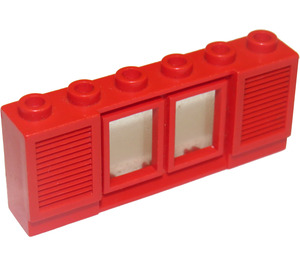 LEGO Classic Venster 1 x 6 x 2 met 2 Panes en Shutters Korte lip