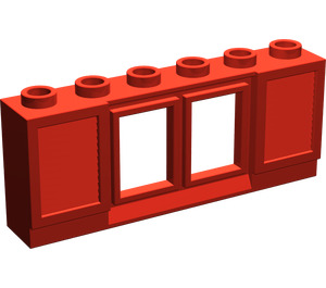 LEGO Classic Fenster 1 x 6 x 2 mit Shutters ohne Glas für Schlitzziegel