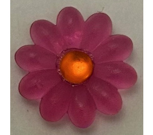 LEGO Clikits Flower with 10 Petals with Transparent Neon Orange Center