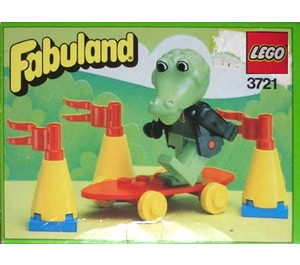 LEGO Clive Crocodile sur his planche à roulette 3721