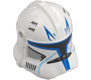 LEGO Clone Trooper Helmet with Holes with Captain Rex Blue Markings (11217 / 104618)