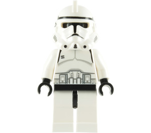 LEGO Clone Trooper Phase 2 med Svart Hode og Solid Hjelm Munn Minifigur