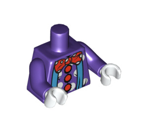 LEGO Clown torso with aqua suspenders, red buttons, and oversized red bowtie (973 / 88585)