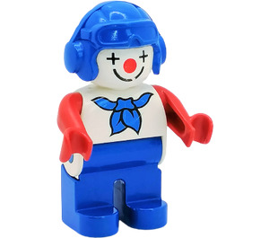 LEGO Clown with Blue Aviator Helmet, Red Arms Duplo Figure