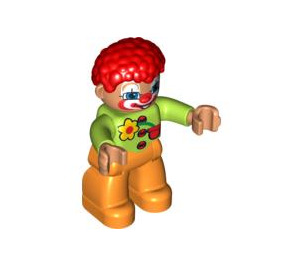 LEGO Clown mit Rot Haar, Limette oben Duplo-Figur