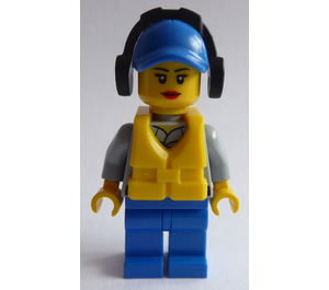 LEGO Coast Guard Crew With Blue Cap, Ear Defenders and Lifevest Minifigure
