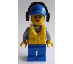 LEGO Guardia costera Crew con Azul Gorra, Orejeras y Chaleco salvavidas Minifigura