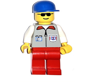 LEGO Küstenwache Mann mit Grinsen, Sonnenbrille und mit Blau Kappe Minifigur