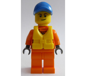 LEGO Coast Guard Man with Life Jacket and Blue Cap Minifigure