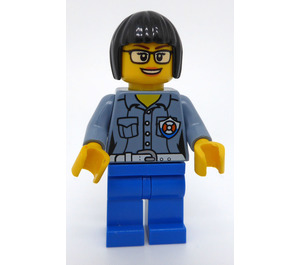 LEGO Kystvagten Officer med Briller og Sort Hår Minifigur