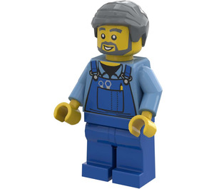 LEGO Kystvakt Fly Fisherman med Dark Stone Hår Minifigur