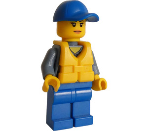 LEGO Coast Guard with Life Jacket and Blue Cap - Female Minifigure