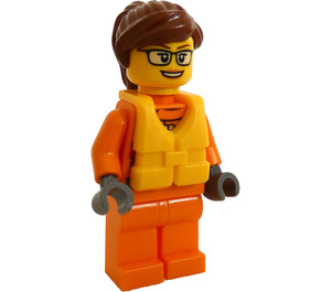 LEGO Garde Côtière Femme avec Gilet de sauvetage et Lunettes Minifigurine