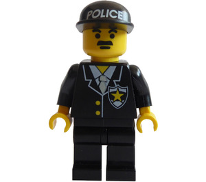 LEGO Command Post Central / Politie Headquarters Cop met Zwart Pet met Politie Patroon Minifiguur