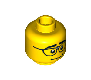 LEGO Computer Programmer Head With Black Glasses (Safety Stud) (3626 / 10005)