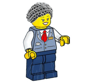 LEGO Conductor with Black Braided Hair Minifigure