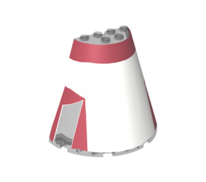 LEGO Cone 8 x 4 x 6 Half with Tantive IV Dark Red Stripes (47543 / 87411)