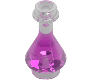 LEGO conisch Flask met Transparant Dark Roze Fluid (2608 / 38029)