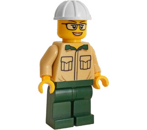 LEGO Bygging Engineer / Architect - Kvinne (Beige Skjorte, Mørk grønn Ben) Minifigur