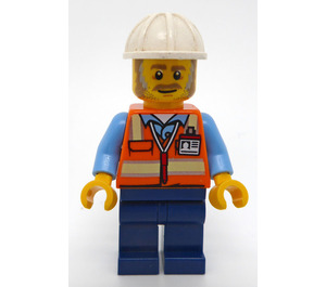 LEGO Bouw Foreman - Male (Wit Bouw Helm) minifiguur