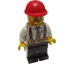 LEGO Construction Foreman with Tie and Suspenders Minifigure