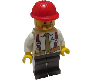 LEGO Konstruktion Foreman mit Tie und Suspenders Minifigur
