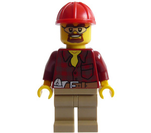 LEGO Konstrukce Supervisor s Flannel Košile Minifigurka