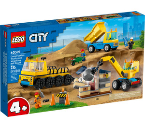 LEGO Construction Trucks and Wrecking Ball Crane Set 60391 Packaging