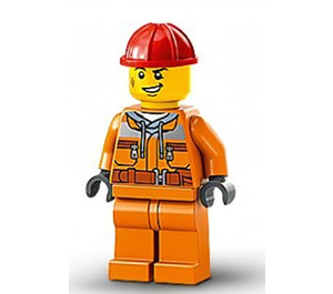 LEGO Bouw Worker - Oranje Jacket minifiguur