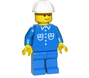 LEGO Construction Worker with 2 Pockets and White Construction Helmet Minifigure