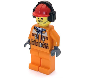 LEGO Construction Worker with Dark Stone Gray Hoodie Minifigure