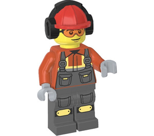 LEGO Construction Worker with Ear Protector Minifigure