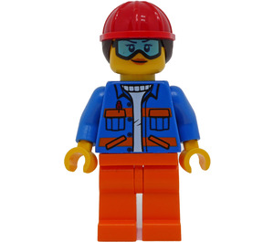 LEGO Konstruktion Worker mit Goggles Minifigur