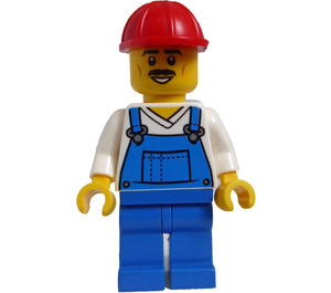 LEGO Construction Worker with Moustache Minifigure