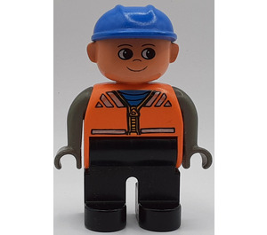 LEGO Konstruktion Worker mit Orange Safety Vest Duplo Abbildung