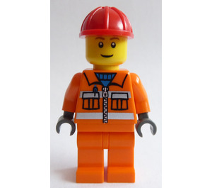 LEGO Bouw Worker met Rood Bouw Helm minifiguur