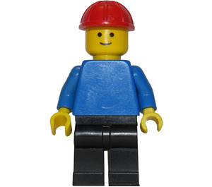 LEGO Bygningsarbeider med Rød Hjelm og Glis Minifigur