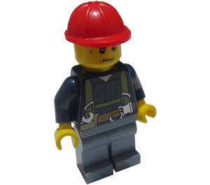 LEGO Konstruktion Worker mit Safety Straps, sweated Minifigur