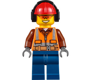 LEGO Stavební dělník s Sluneční brýle a Earmuffs Minifigurka