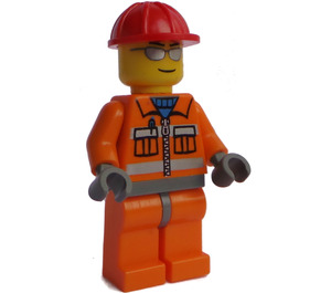 LEGO Bouw Worker met Sunglasses minifiguur